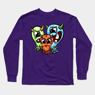 Funny cartoon imaginary monster creatures Long Sleeve T-Shirt